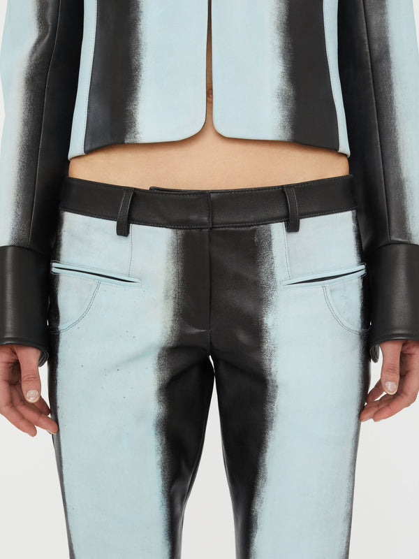 Christopher Esber Scuffed Leather Jean Clear Blue Black