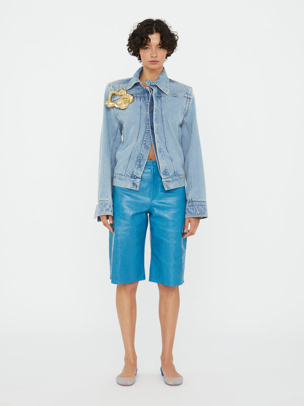 Christopher Esber Sculptured Corsage Denim Jacket Indigo