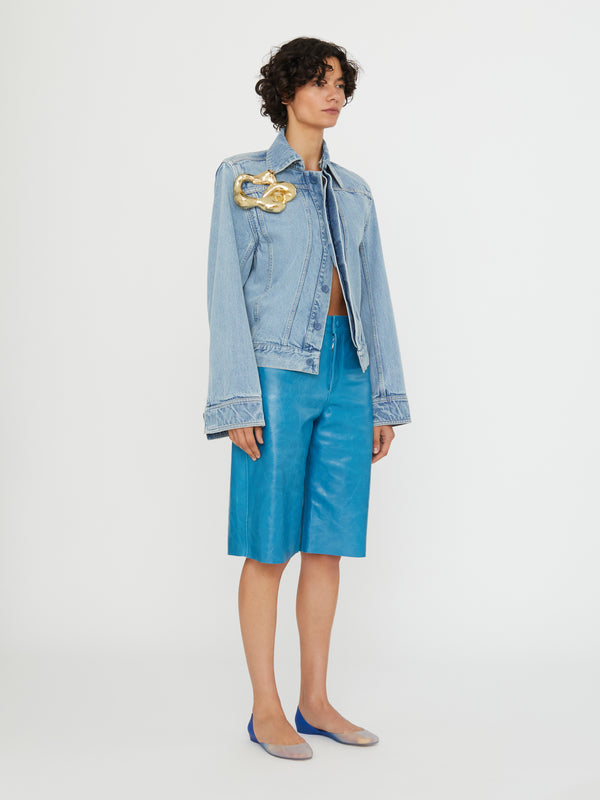 Christopher Esber Sculptured Corsage Denim Jacket Indigo