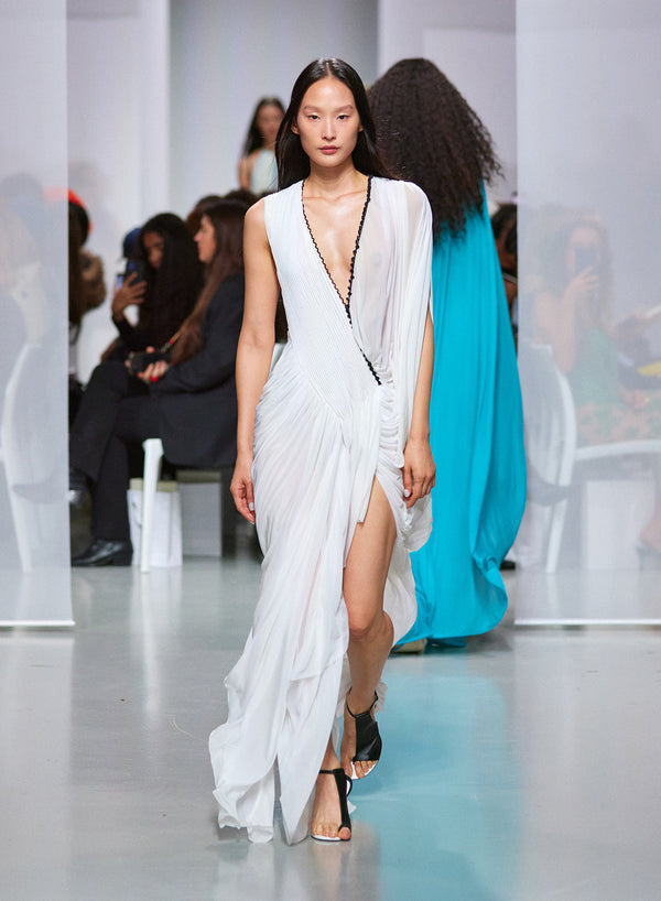 Christopher Esber Sevi Pintuck Parachute Dress White