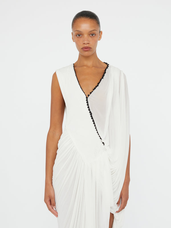 Christopher Esber Sevi Pintuck Parachute Dress White