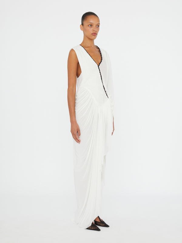 Christopher Esber Sevi Pintuck Parachute Dress White