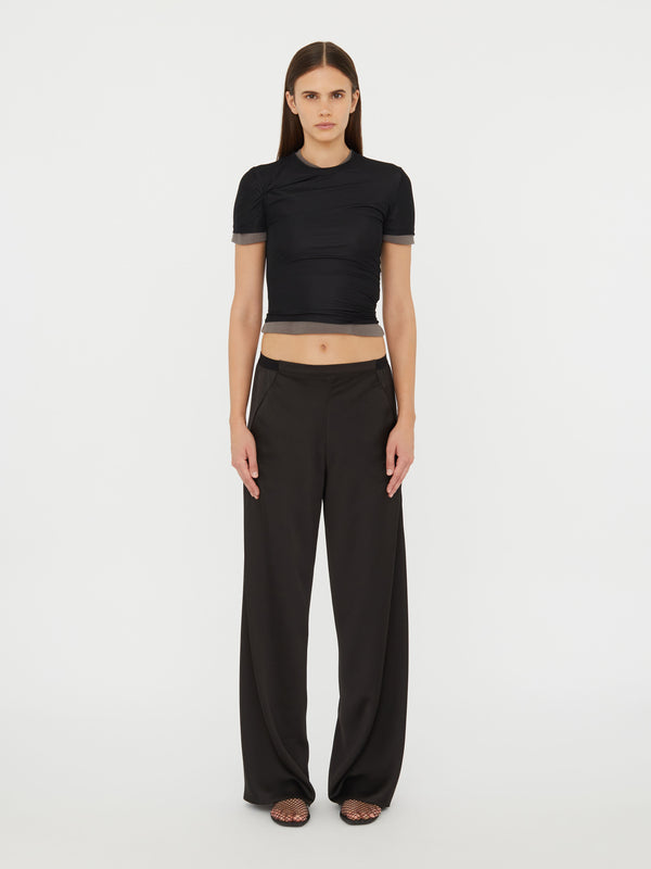 Christopher Esber Sheer Overlay Loophole Rib Tee Black Shadow Grey Sheer Overlay Loophole Rib Tee White Heather Grey