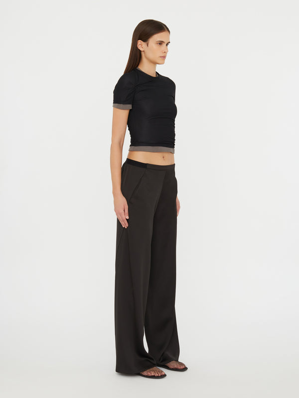 Christopher Esber Sheer Overlay Loophole Rib Tee Black Shadow Grey Sheer Overlay Loophole Rib Tee White Heather Grey