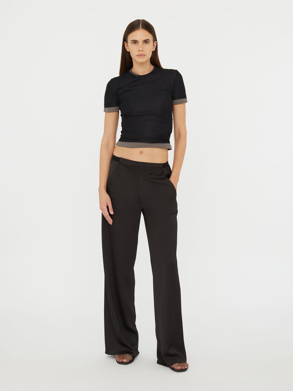 Christopher Esber Sheer Overlay Loophole Rib Tee Black Shadow Grey Sheer Overlay Loophole Rib Tee White Heather Grey