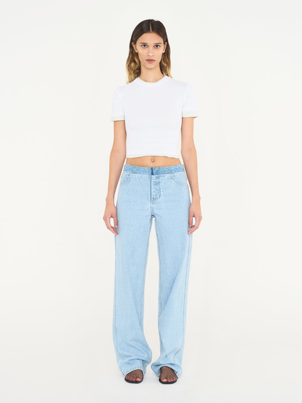 Christopher Esber Sheer Overlay Loophole Rib Tee White Heather Grey Sheer Overlay Loophole Rib Tee Black Shadow Grey