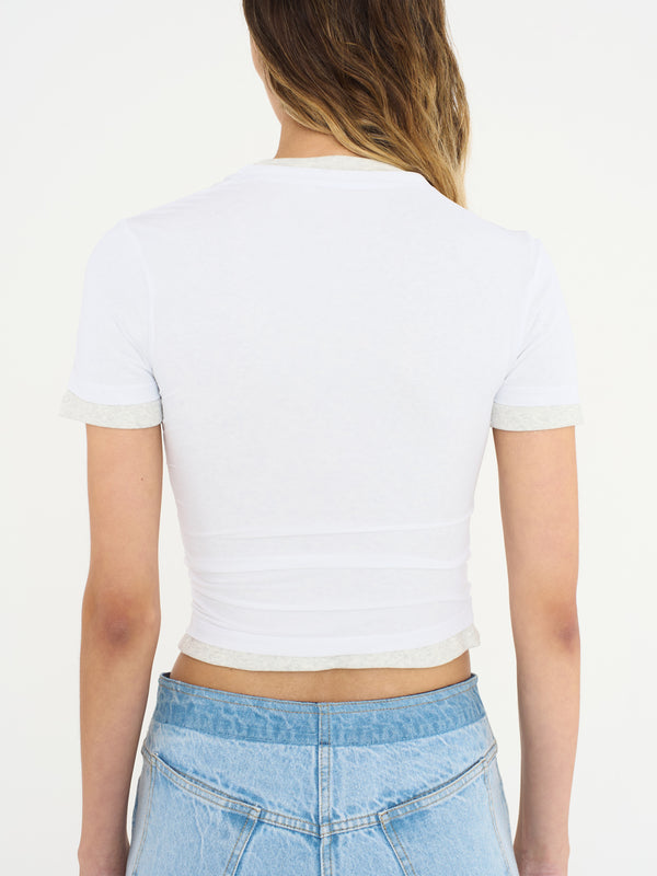 Christopher Esber Sheer Overlay Loophole Rib Tee White Heather Grey Sheer Overlay Loophole Rib Tee Black Shadow Grey