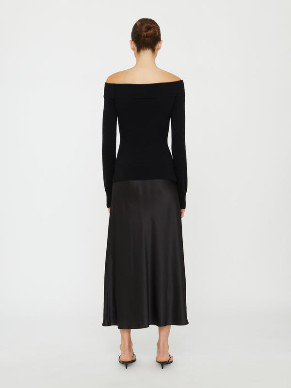 Christopher Esber Shoulderless Cashmere Monument Dress Black