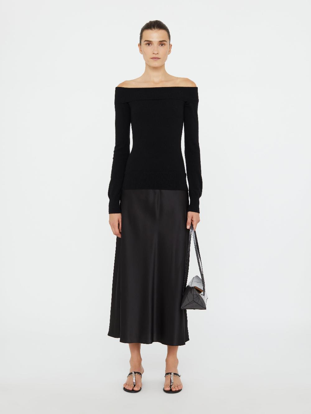christopher esber Shoulderless Cashmere Monument Dress black