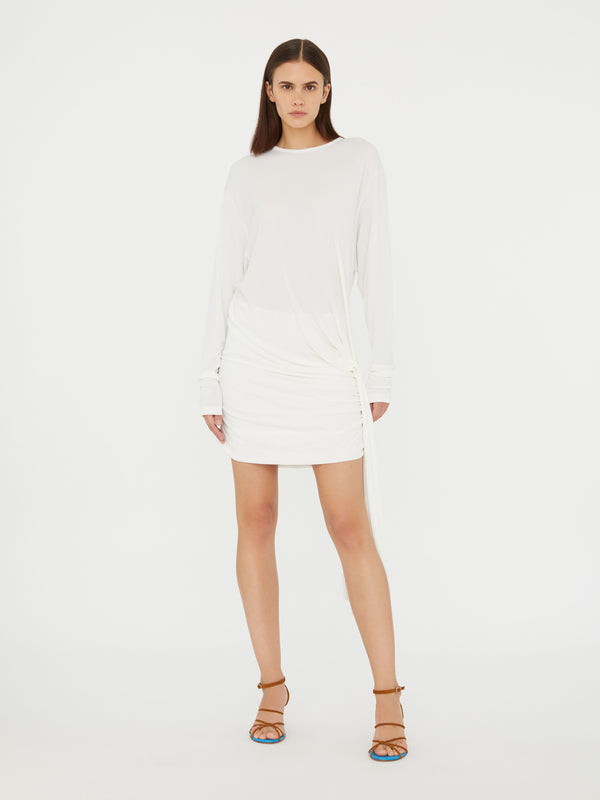 Christopher Esber Side Cowl Drape Extension Dress White Side Cowl Drape Extension Dress Evergreen