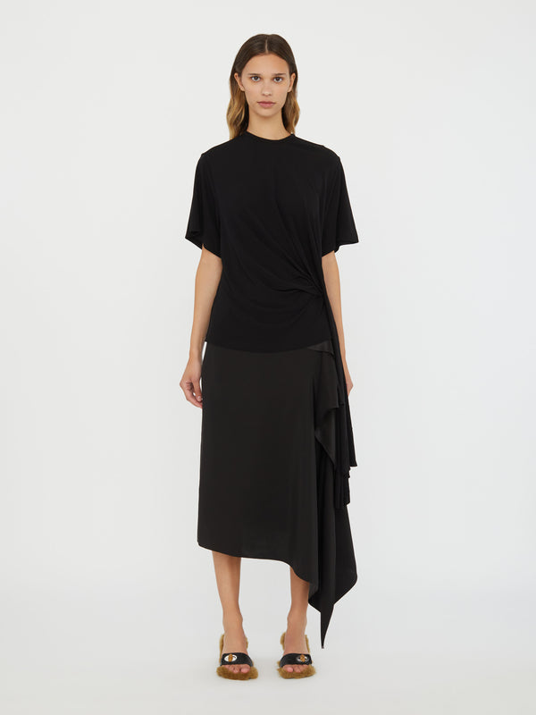 Christopher Esber Side Cowl Drape Extension Tee Black Side Cowl Drape Extension Tee Evergreen