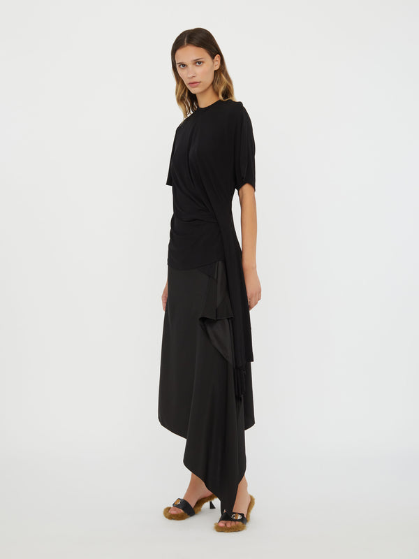 Christopher Esber Side Cowl Drape Extension Tee Black Side Cowl Drape Extension Tee Evergreen