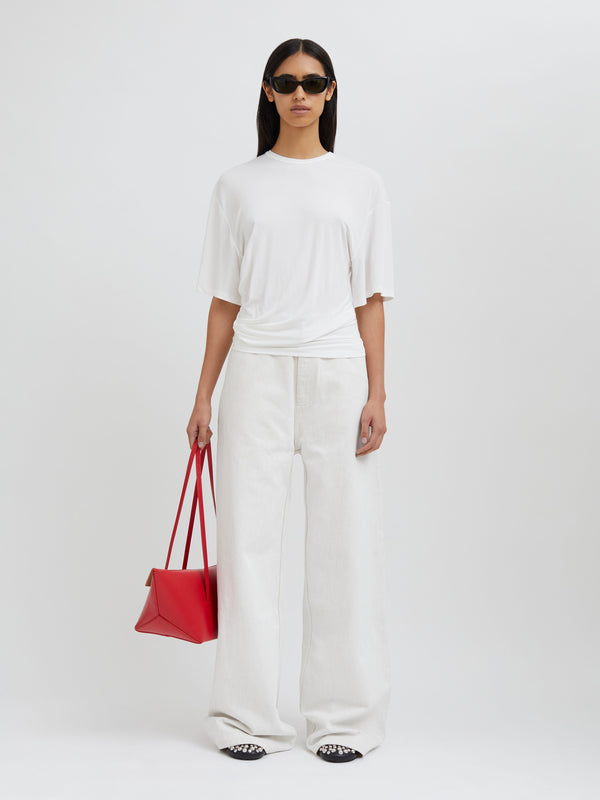 Christopher Esber Side Cowl Waist Tee White Side Cowl Waist Tee Black