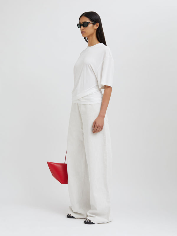 Christopher Esber Side Cowl Waist Tee White Side Cowl Waist Tee Black