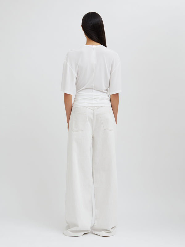 Christopher Esber Side Cowl Waist Tee White Side Cowl Waist Tee Black