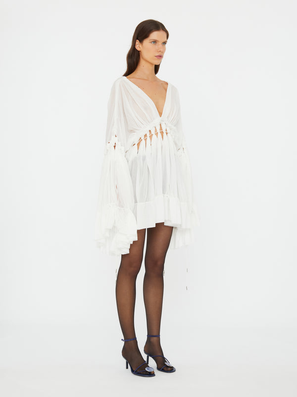 Christopher Esber Sirocco Cotton Muslin Dress White