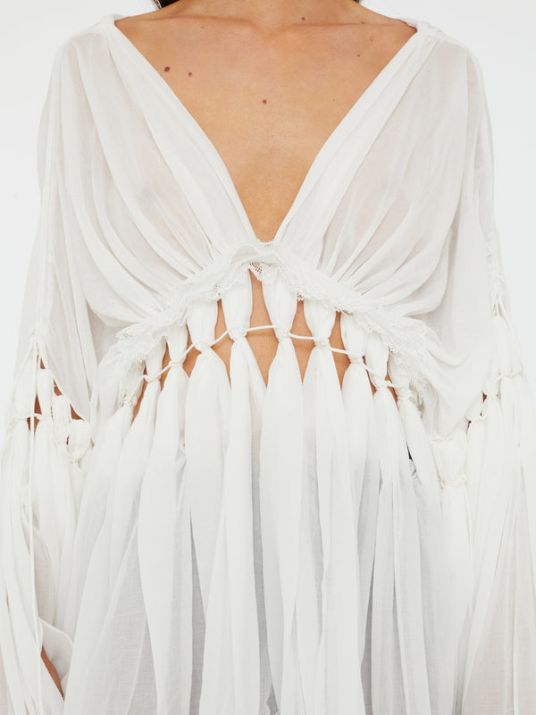 Christopher Esber Sirocco Cotton Muslin Dress White