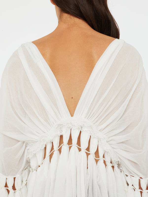 Christopher Esber Sirocco Cotton Muslin Dress White