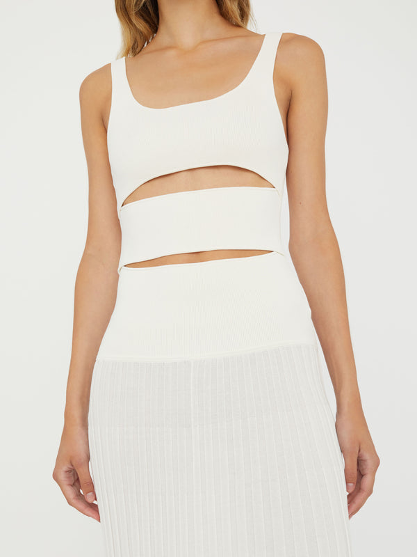 Christopher Esber Slash Asymmetric Tank Dress White