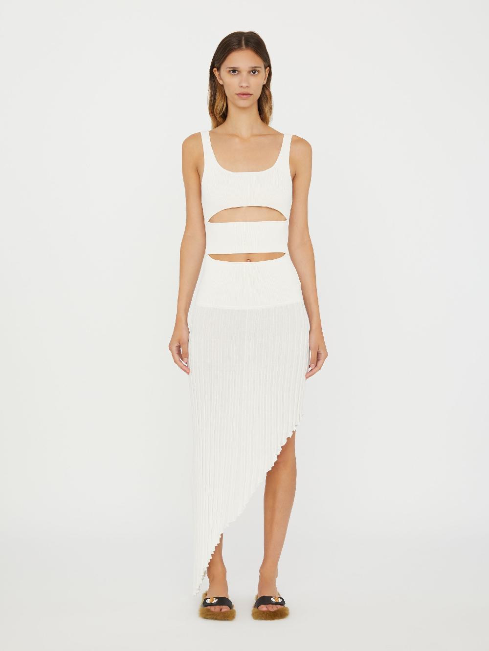 christopher esber Slash Asymmetric Tank Dress white