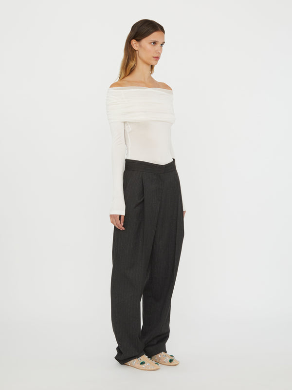 Christopher Esber Sonora Veiled Long Sleeve Top White Sonora Veiled Long Sleeve Top Black