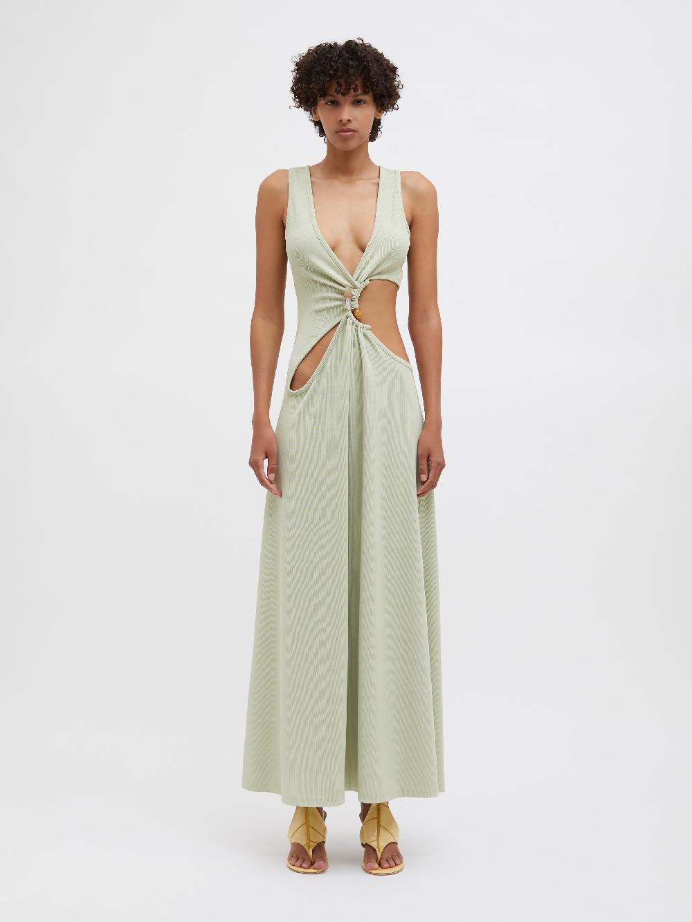 christopher esber Stone Cavern Tank Dress pistachio Stone Cavern Tank Dress white