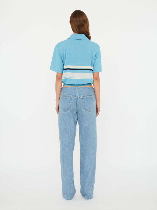 Christopher Esber Straccio Knitted Clean Polo Cielo Blue Multi