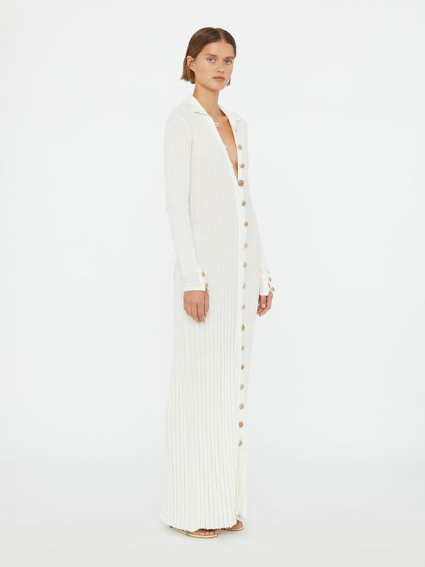 Christopher Esber Sundial Shell Knit Cardigan Dress White
