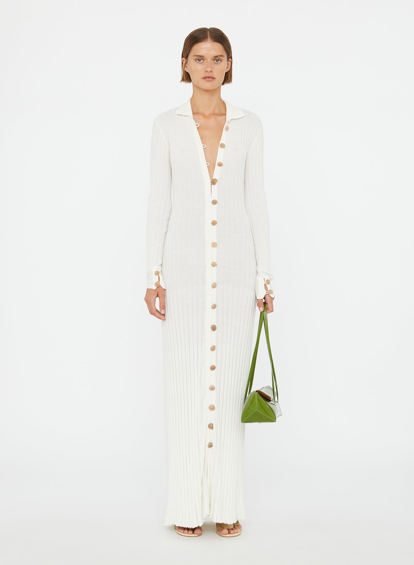 christopher esber Sundial Shell Knit Cardigan Dress white christopher esber Sundial Shell Knit Cardigan Dress white