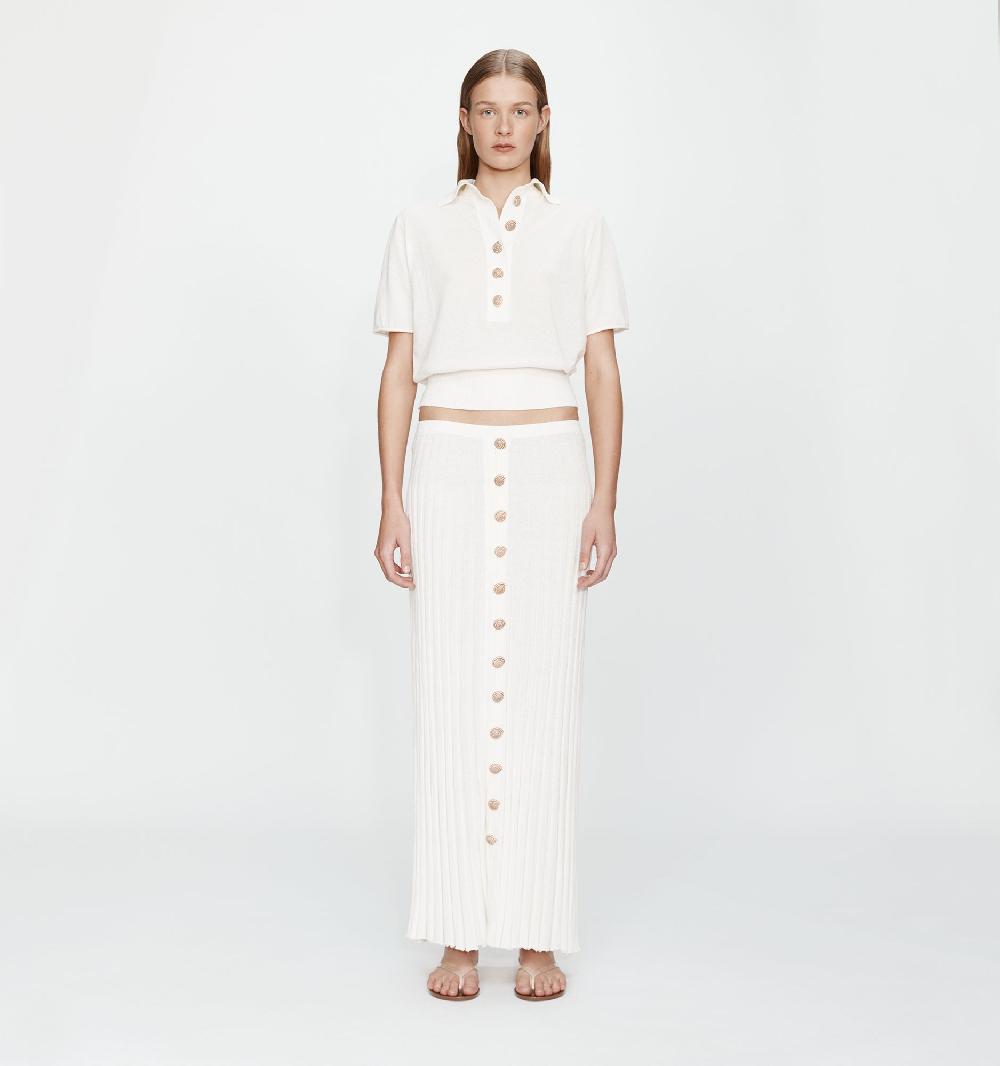 christopher esber Sundial Shell Sunray Knit Skirt white