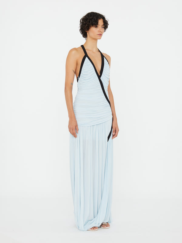 Christopher Esber Suspended Jersey Tidal Dress Clear Blue Black