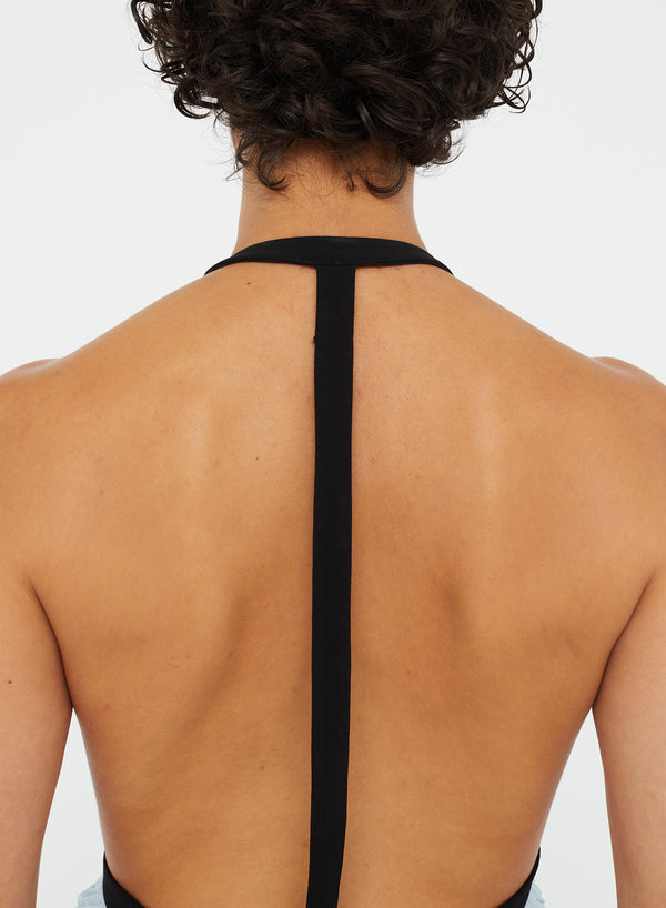 Christopher Esber Suspended Jersey Tidal Dress Clear Blue Black