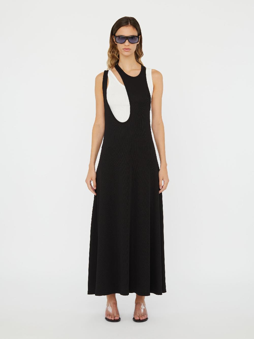 christopher esber Swept Gemini Tank Dress black white