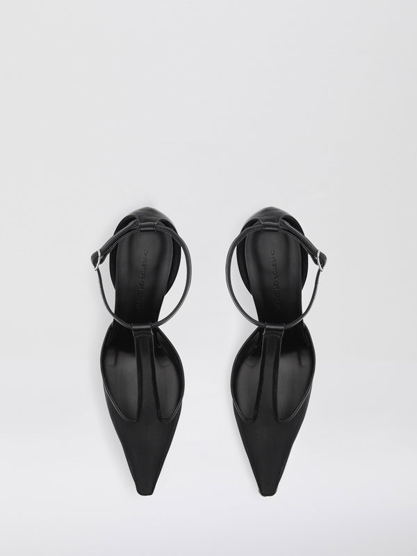 Christopher Esber T-Bar Vapour Heel Black T-Bar Vapour Heel White