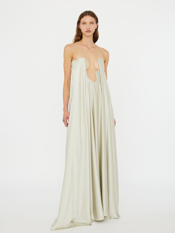 Christopher Esber Textured Silk Salacia Strapless Gown Putty Textured Silk Salacia Strapless Gown White