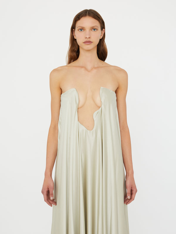 Christopher Esber Textured Silk Salacia Strapless Gown Putty Textured Silk Salacia Strapless Gown White