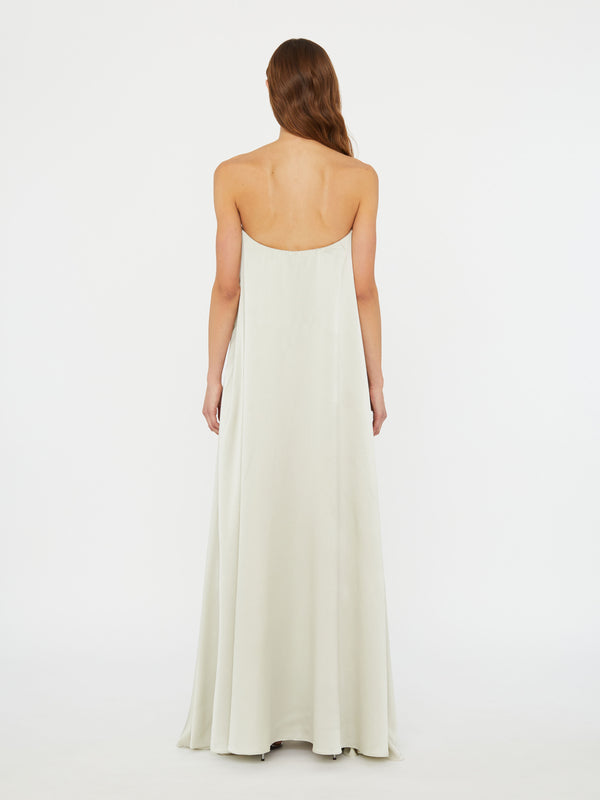 Christopher Esber Textured Silk Salacia Strapless Gown Putty Textured Silk Salacia Strapless Gown White
