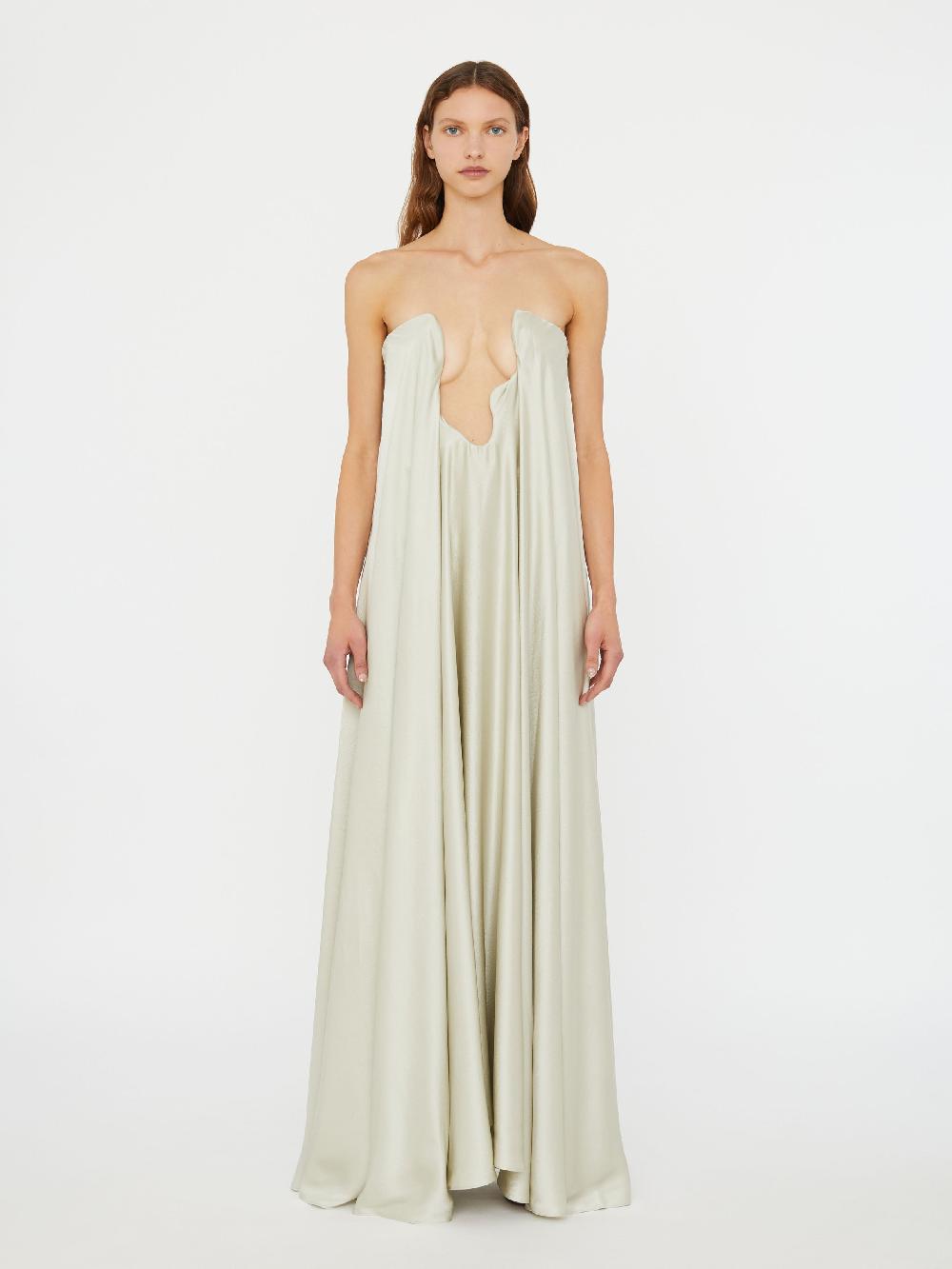 christopher esber Textured Silk Salacia Strapless Gown putty Textured Silk Salacia Strapless Gown white