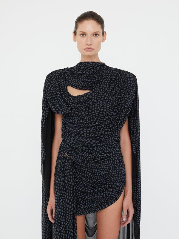 Christopher Esber Torrent Draped Mini Dress Warped Spot