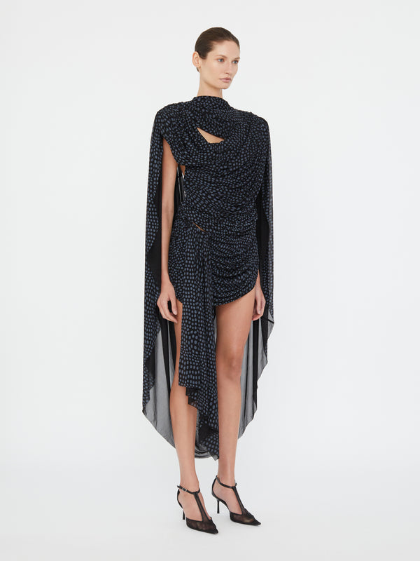Christopher Esber Torrent Draped Mini Dress Warped Spot