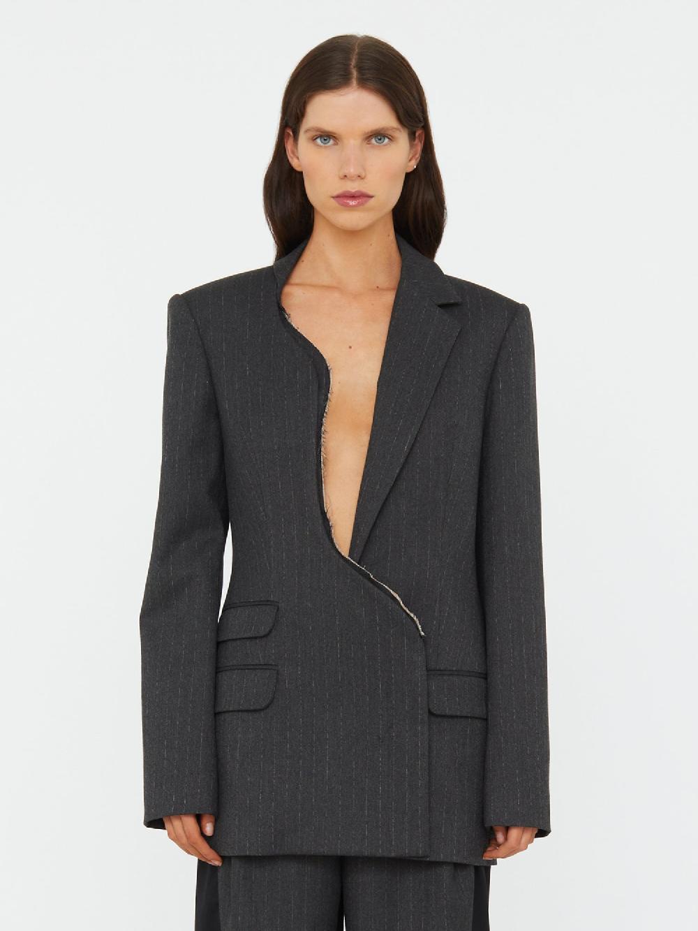 christopher esber Torrent Pinstripe Blazer charcoal stripe