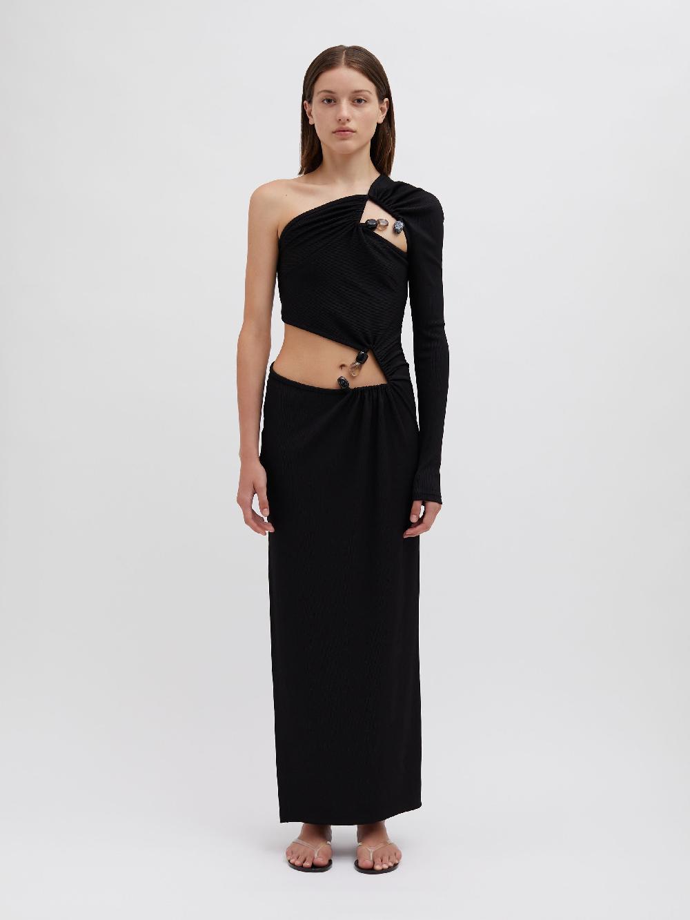 christopher esber Tri Crystal Stone Column Dress black