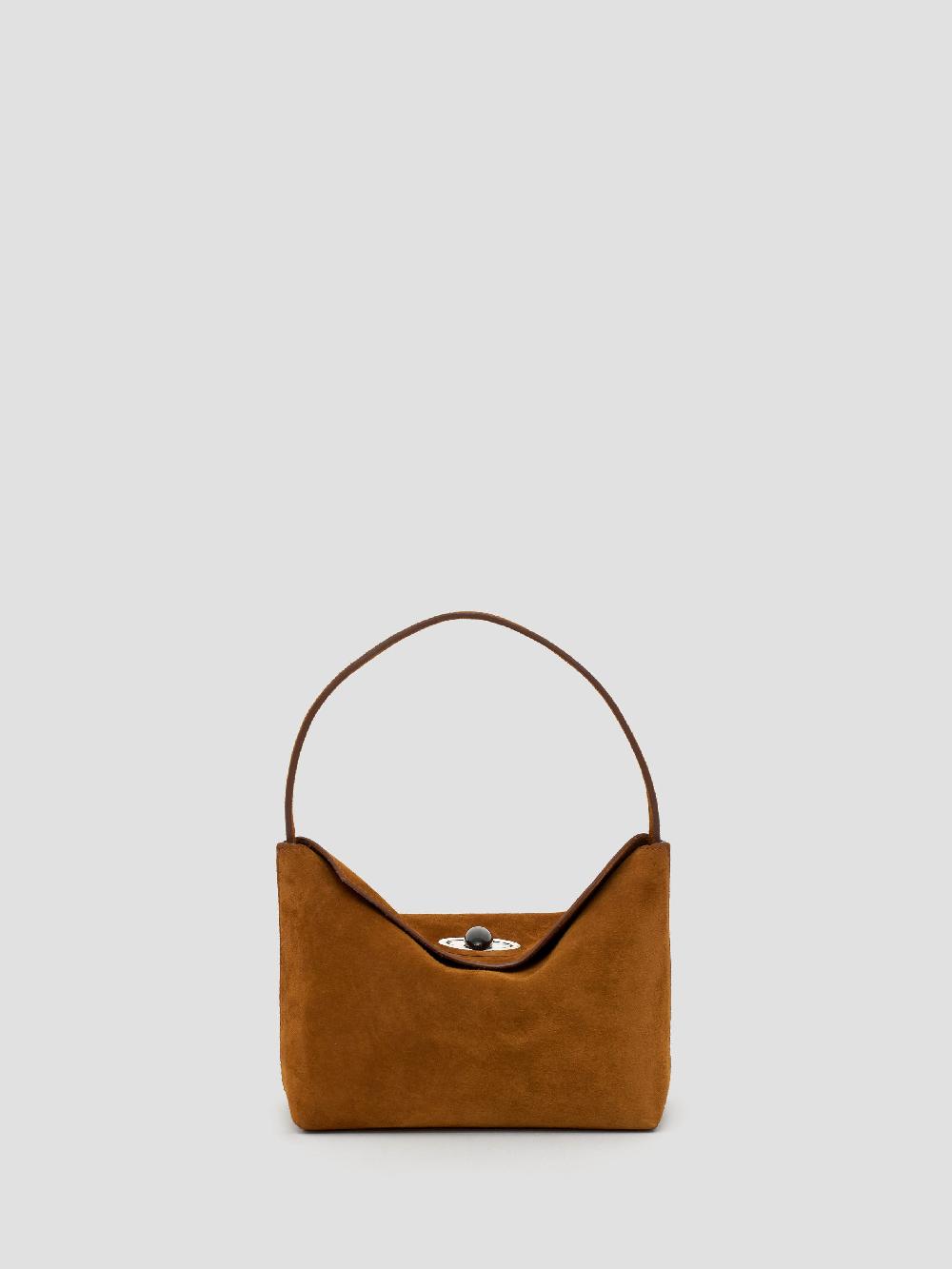 christopher esber Turnlock Suede Mini Shoulder Bag russet