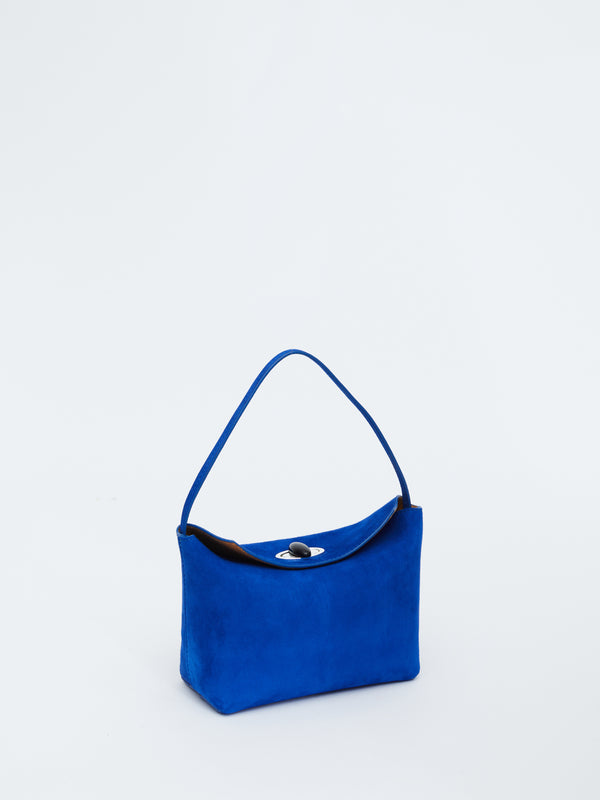 Christopher Esber Turnlock Suede Mini Shoulder Bag Yves Blue Turnlock Suede Mini Shoulder Bag Russet