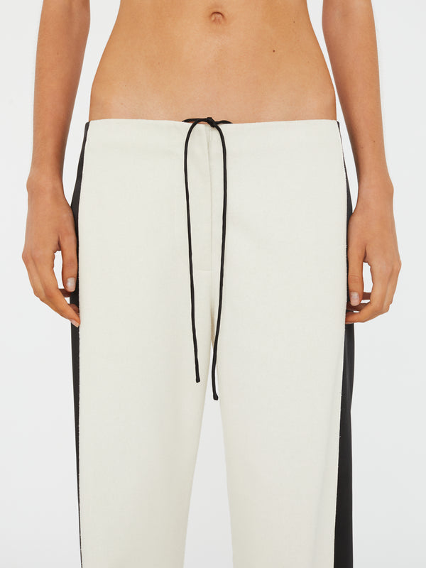 Christopher Esber Tuxedo Contrast Silk Trouser White Black