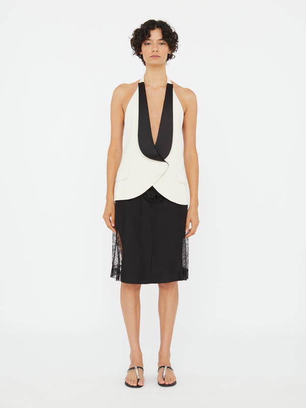 Christopher Esber Tuxedo Contrast Silk Vest White Black