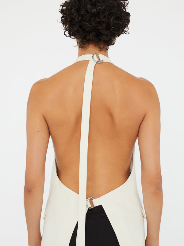 Christopher Esber Tuxedo Contrast Silk Vest White Black