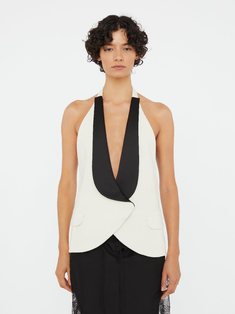 christopher esber Tuxedo Contrast Silk Vest white black