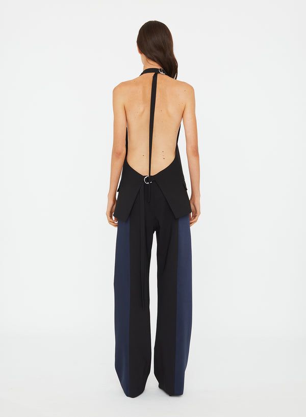 Christopher Esber Tuxedo Contrast Wool Trouser Black Ink