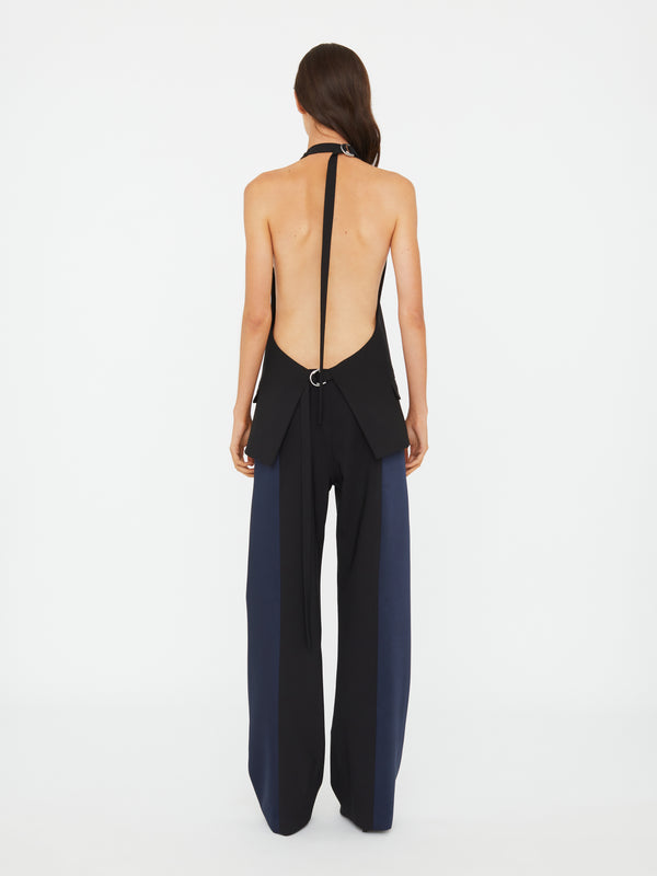 Christopher Esber Tuxedo Contrast Wool Vest Black Ink